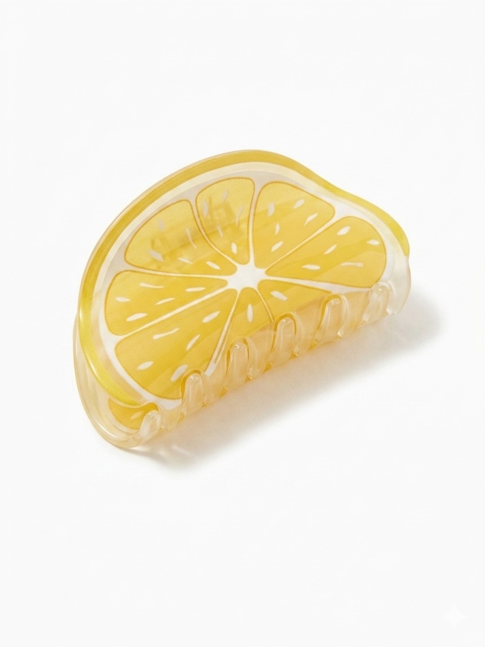 Vibrant Lemon Slice Acrylic Hair Claw Clip Euro Summer Fruit Accessory